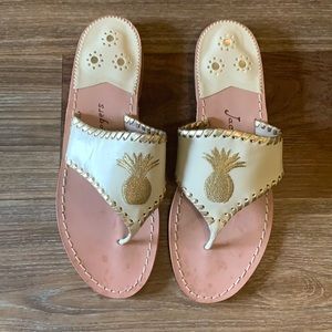 Jack Roger sandals - ivory and gold - size 10